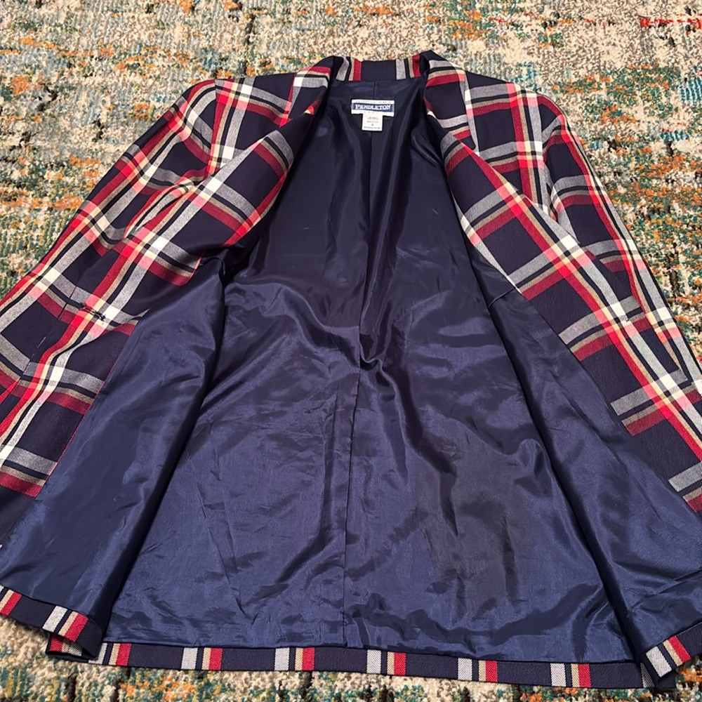 True Vintage Pendleton Plaid Single Breasted Blaz… - image 4